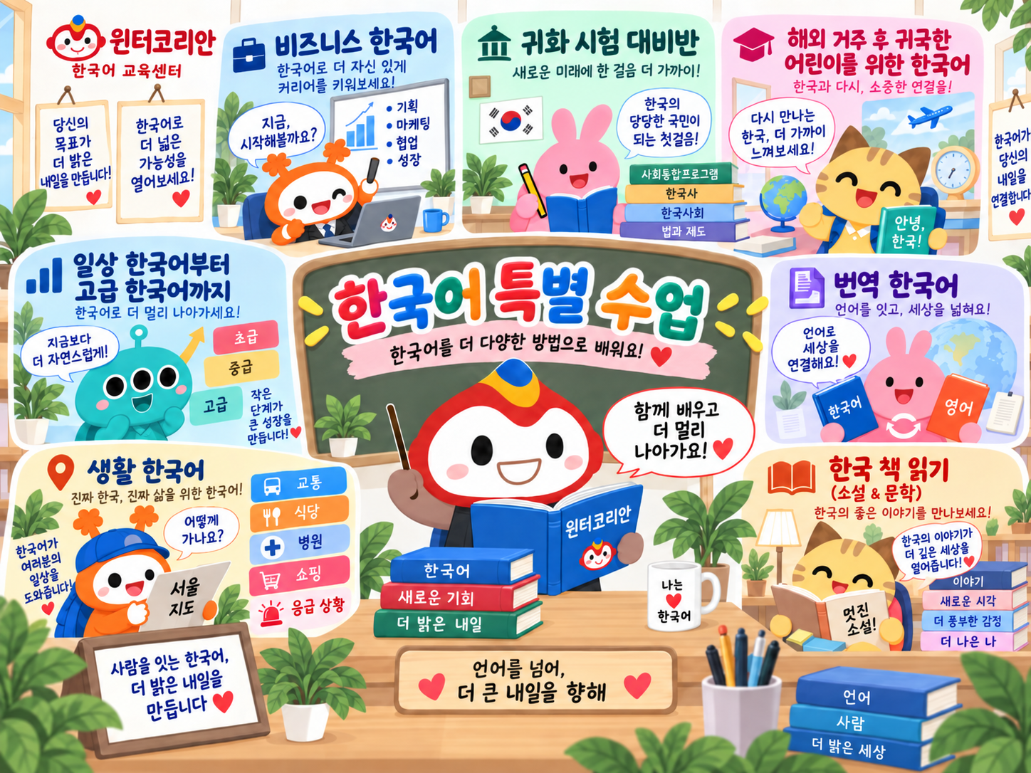 한국어 특별 수업 안내